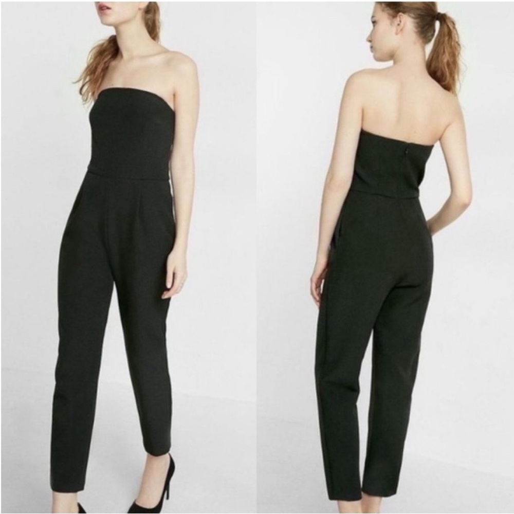 Express Strapless Sleek Jumpsuit in Black - Picture 2 of 6